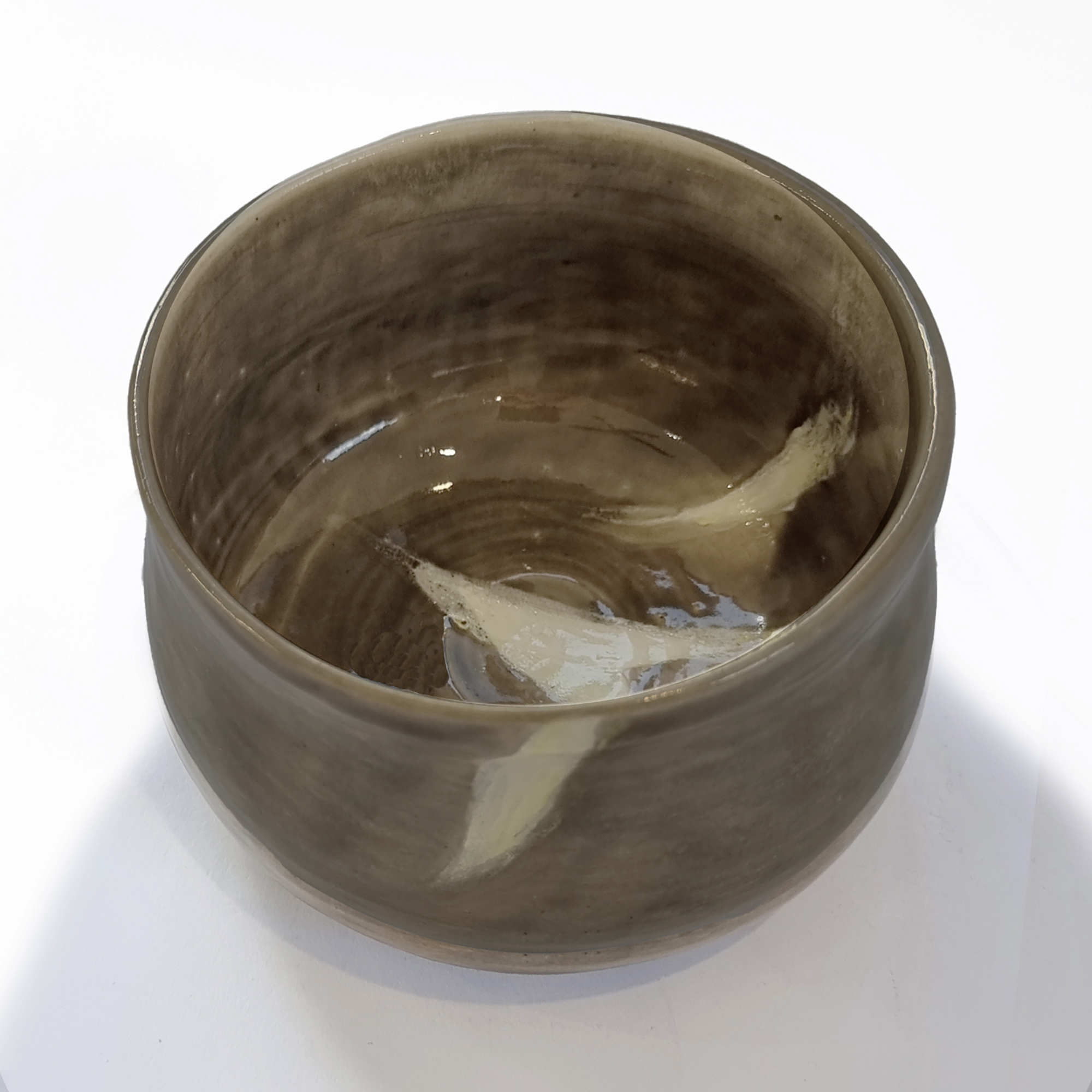 Matcha Wan Ceremonial Matcha Bowl- 'Yellow Ties' Handmade Japanese Matcha Bowl