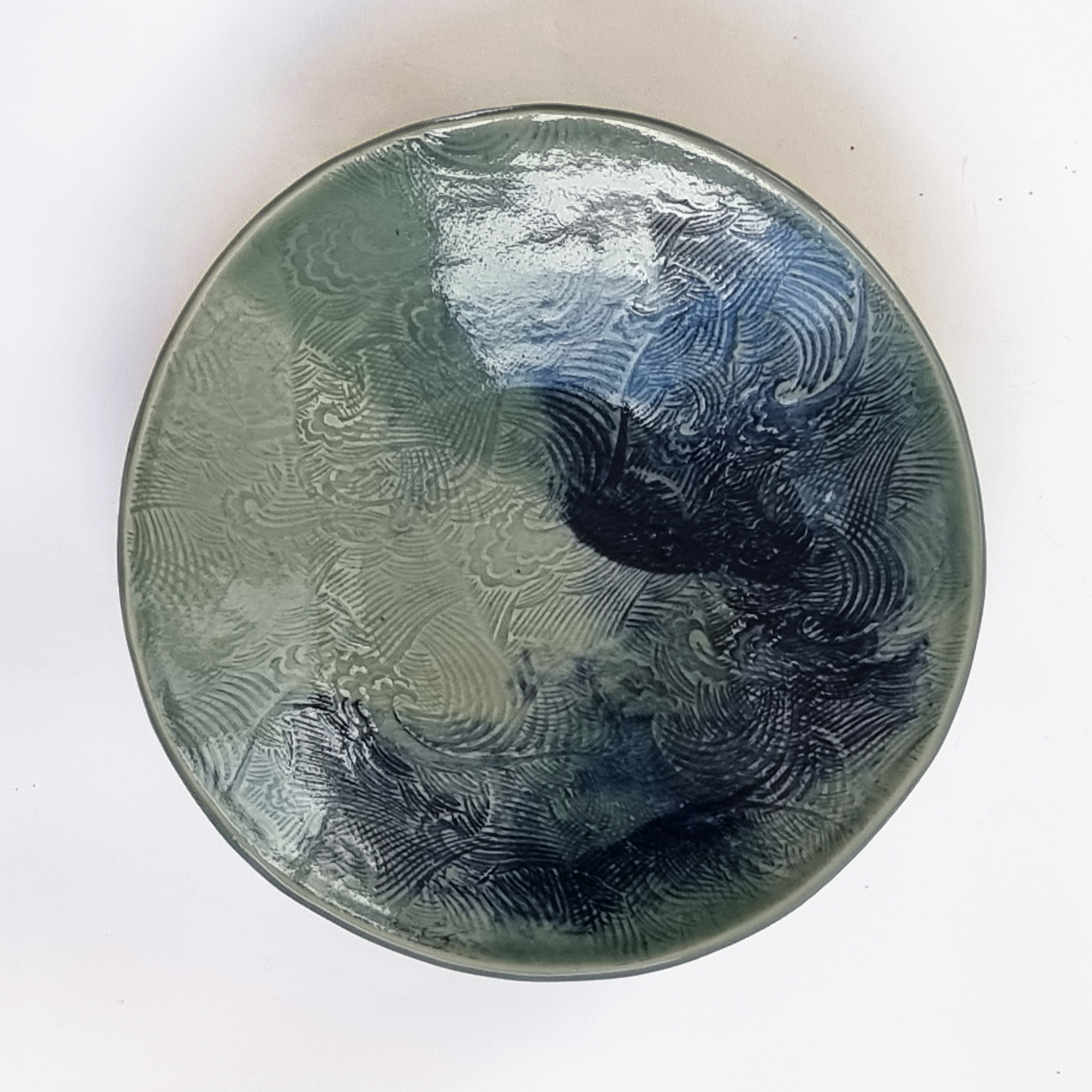 Japanese Tableware Wave Pattern Japanese Tableware Handmade by Japanese Ceramist