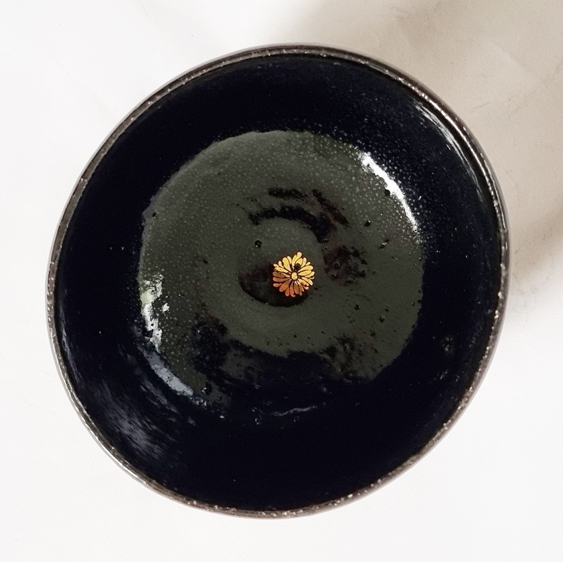 Matcha Wan Ceremonial Matcha Bowl 'Gold Flowers' Matcha Wan